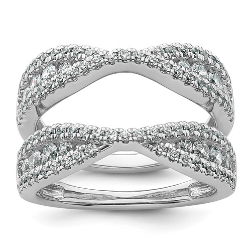 14K White Gold 1.17 Carat Lab Grown Diamond VS+ F+ Complete Ring Guard
