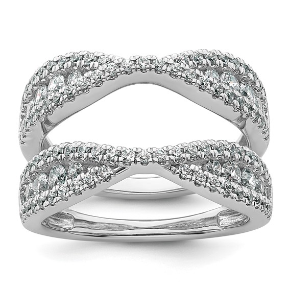 14k White Gold 1 1/6 carat Lab Grown Diamond VS+ F+ Complete Ring Guard