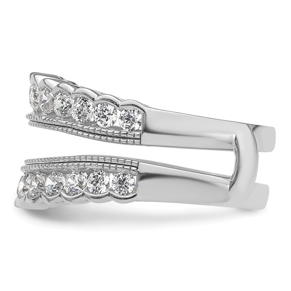 14k White Gold 1 1/5 carat Lab Grown Diamond VS+ F+ Complete Ring Guard