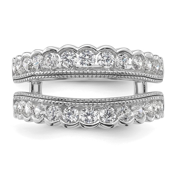 14k White Gold 1 1/5 carat Lab Grown Diamond VS+ F+ Complete Ring Guard