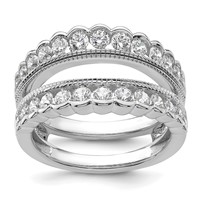 14K White Gold 1.20 Carat Lab Grown Diamond VS+ F+ Complete Ring Guard view 1