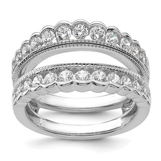 14k White Gold 1 1/5 carat Lab Grown Diamond VS+ F+ Complete Ring Guard