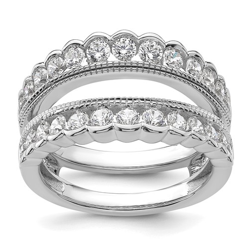 14K White Gold 1.20 Carat Lab Grown Diamond VS+ F+ Complete Ring Guard