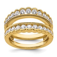 14K Yellow Gold 1.20 Carat Lab Grown Diamond VS+ F+ Complete Ring Guard view 1