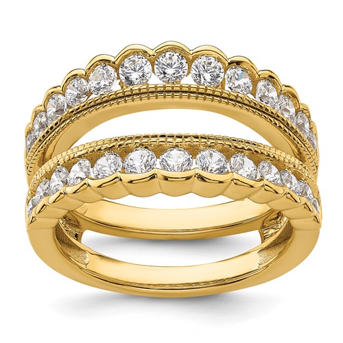 14K Yellow Gold 1.20 Carat Lab Grown Diamond VS+ F+ Complete Ring Guard
