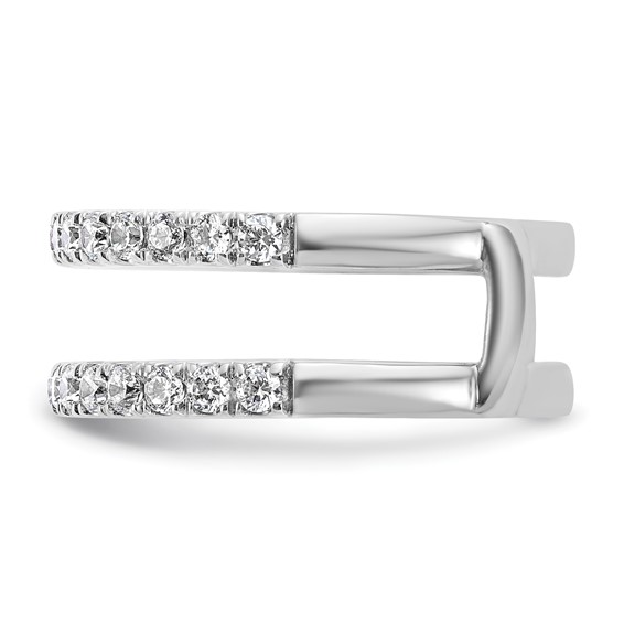 14k White Gold 3/4 carat Lab Grown Diamond VS+ F+ Complete Ring Guard