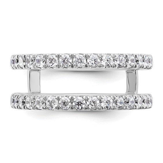 14k White Gold 3/4 carat Lab Grown Diamond VS+ F+ Complete Ring Guard