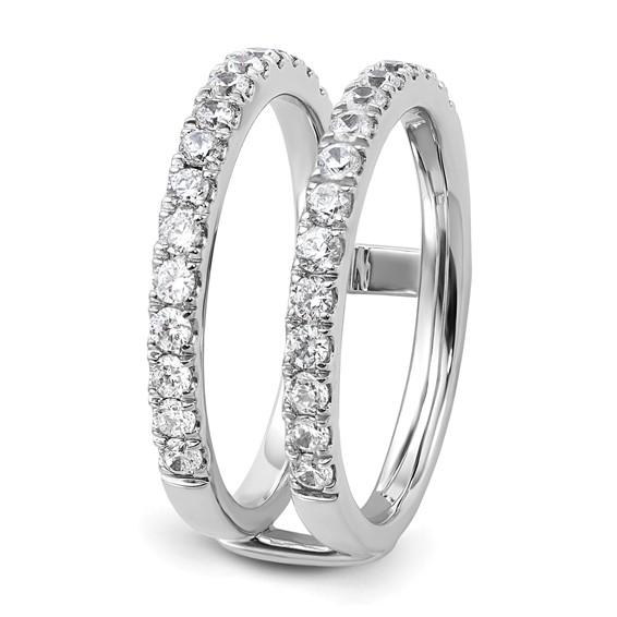 14k White Gold 3/4 carat Lab Grown Diamond VS+ F+ Complete Ring Guard