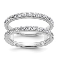 14K White Gold 0.75 Carat Lab Grown Diamond VS+ F+ Complete Ring Guard view 1