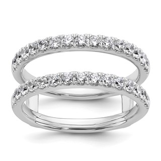 14k White Gold 3/4 carat Lab Grown Diamond VS+ F+ Complete Ring Guard