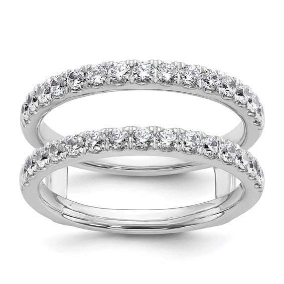 14k White Gold 3/4 carat Lab Grown Diamond VS+ F+ Complete Ring Guard