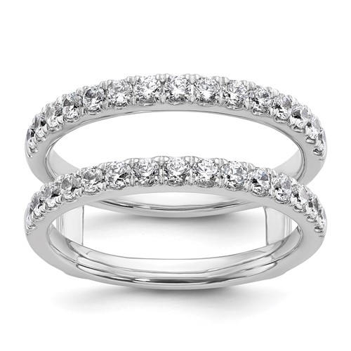 14K White Gold 0.75 Carat Lab Grown Diamond VS+ F+ Complete Ring Guard