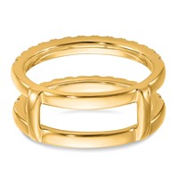 14K Yellow Gold 0.75 Carat Lab Grown Diamond VS+ F+ Complete Ring Guard view 5