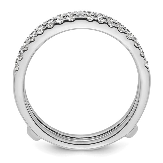 14k White Gold 1/2 carat Lab Grown Diamond VS+ F+ Complete Ring Guard