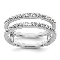 14K White Gold 0.50 Carat Lab Grown Diamond VS+ F+ Complete Ring Guard view 1