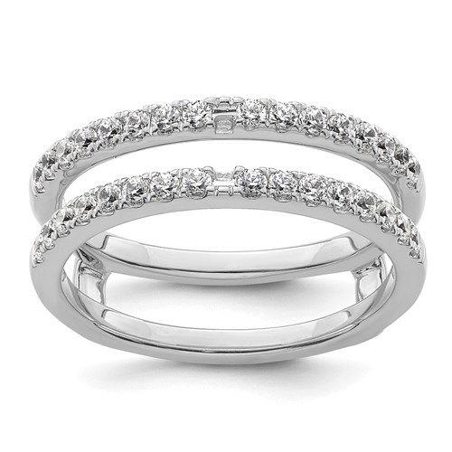 14K White Gold 0.50 Carat Lab Grown Diamond VS+ F+ Complete Ring Guard