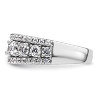 14K White Gold 1.62 Carat Lab Grown Diamond VS+ F+ Complete Fashion Band view 3