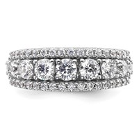14K White Gold 1.62 Carat Lab Grown Diamond VS+ F+ Complete Fashion Band view 4