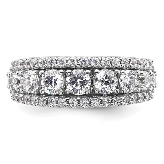 14k White Gold 1 5/8 carat Lab Grown Diamond VS+ F+ Complete Fashion Band