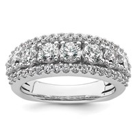 14K White Gold 1.62 Carat Lab Grown Diamond VS+ F+ Complete Fashion Band view 1