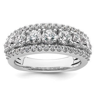 14k White Gold 1 5/8 carat Lab Grown Diamond VS+ F+ Complete Fashion Band