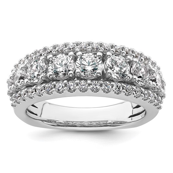 14k White Gold 1 5/8 carat Lab Grown Diamond VS+ F+ Complete Fashion Band