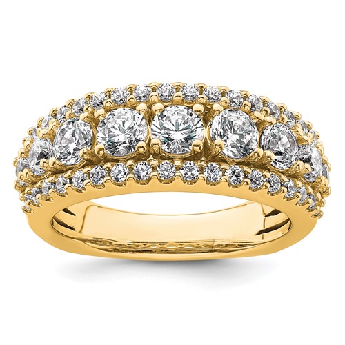 14K Yellow Gold 1.62 Carat Lab Grown Diamond VS+ F+ Complete Fashion Band