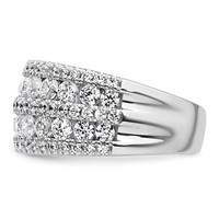 14K White Gold 2.20 Carat Lab Grown Diamond VS+ F+ Complete Fashion Band view 3