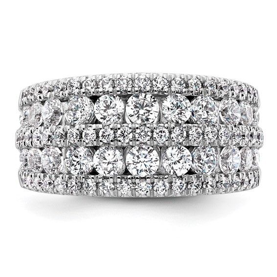 14k White Gold 2 1/5 carat Lab Grown Diamond VS+ F+ Complete Fashion Band