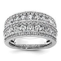 14K White Gold 2.20 Carat Lab Grown Diamond VS+ F+ Complete Fashion Band view 1