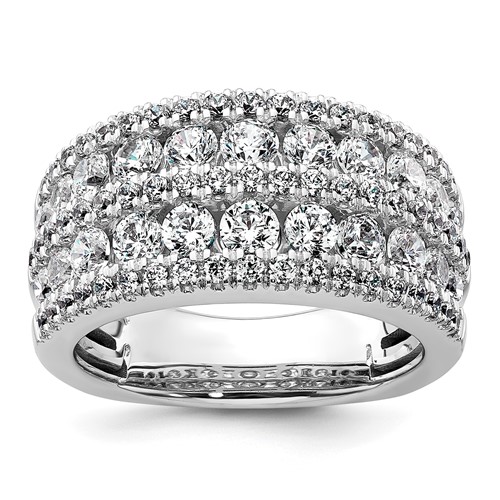 14K White Gold 2.20 Carat Lab Grown Diamond VS+ F+ Complete Fashion Band