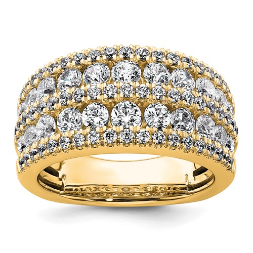 14K Yellow Gold 2.20 Carat Lab Grown Diamond VS+ F+ Complete Fashion Band