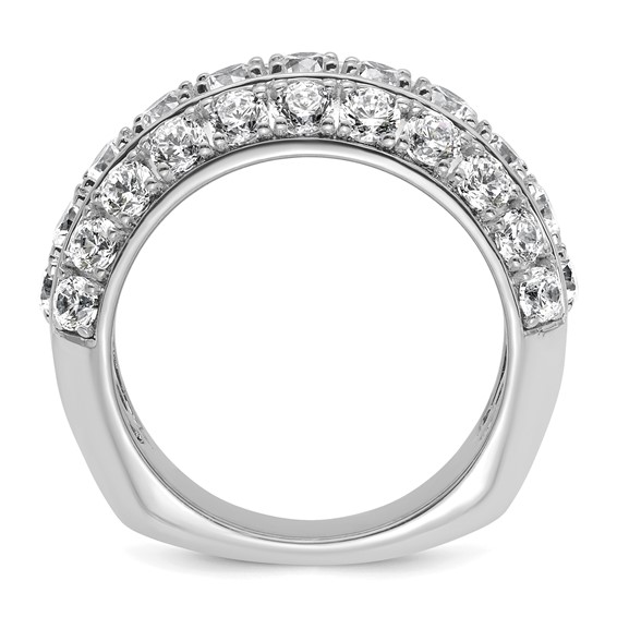 14k White Gold 2 1/2 carat Lab Grown Diamond VS+ F+ Complete Fashion Band