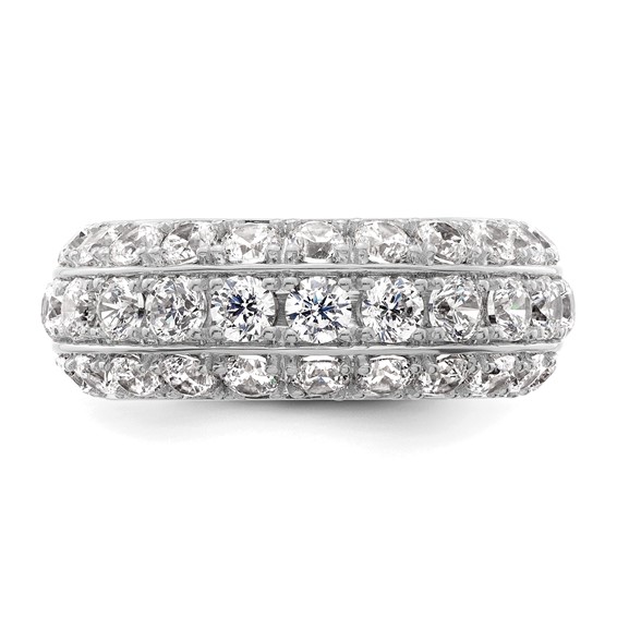 14k White Gold 2 1/2 carat Lab Grown Diamond VS+ F+ Complete Fashion Band