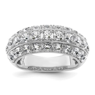 14k White Gold 2 1/2 carat Lab Grown Diamond VS+ F+ Complete Fashion Band