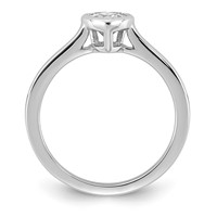 14K White Gold Lab Grown Diamond Vs+f+ Heart Bezel Ring view 2