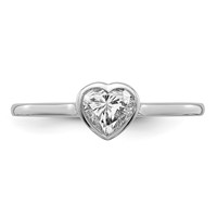 14K White Gold Lab Grown Diamond Vs+f+ Heart Bezel Ring view 4