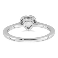 14K White Gold Lab Grown Diamond Vs+f+ Heart Bezel Ring view 5