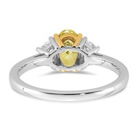 Emma Grace 14K Two-Tone 1.38 Carat Certified Lab Grown Diamond VS+ Oval Vivid Yellow & VS+ F+ Half Moon Complete Ring view 5