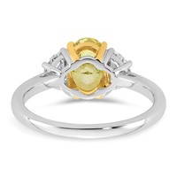 Emma Grace 14K Two-Tone 1.50 Carat Certified Lab Grown Diamond VS+ Oval Vivid Yellow & VS+ F+ Half Moon Complete Ring view 5
