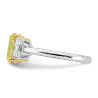Emma Grace 14K Two-Tone 2.62 Carat Certified Lab Grown Diamond VS+ Oval Vivid Yellow & VS+ F+ Half Moon Complete Ring view 3