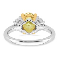Emma Grace 14K Two-Tone 2.62 Carat Certified Lab Grown Diamond VS+ Oval Vivid Yellow & VS+ F+ Half Moon Complete Ring view 5