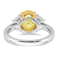 Emma Grace 14K Two-Tone 3.20 Carat Certified Lab Grown Diamond VS+ Oval Vivid Yellow & VS+ F+ Half Moon Complete Ring view 5