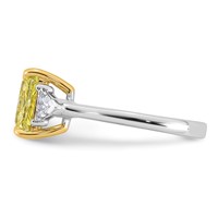 Emma Grace 14K Two-Tone 3 Carat Certified Lab Grown Diamond VS+ Radiant Vivid Yellow & VS+ F+ Triangle Complete Ring view 3