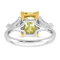 Emma Grace 14K Two-Tone 4 Carat Certified Lab Grown Diamond VS+ Radiant Vivid Yellow & VS+ F+ Triangle Complete Ring view 5