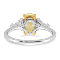 Emma Grace 14K Two-Tone 1.88 Carat Certified Lab Grown Diamond VS+ Oval Vivid Yellow & VS+ F+ Trillion Complete Ring view 5