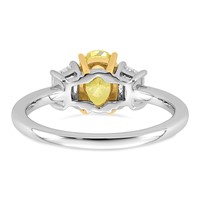 Emma Grace 14K Two-Tone 1.38 Carat Certified Lab Grown Diamond VS+ Oval Vivid Yellow & VS+ F+ Trapezoid Complete Ring view 5