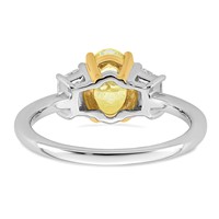 Emma Grace 14K Two-Tone 2 Carat Certified Lab Grown Diamond VS+ Oval Vivid Yellow & VS+ F+ Trapezoid Complete Ring view 5