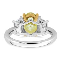 Emma Grace 14K Two-Tone 4.33 Carat Certified Lab Grown Diamond VS+ Oval Vivid Yellow & VS+ F+ Trapezoid Complete Ring view 5