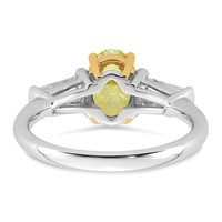 Emma Grace 14K Two-Tone 2.20 Carat Certified Lab Grown Diamond VS+ Oval Vivid Yellow & VS+ F+ Baguette Complete Ring view 5